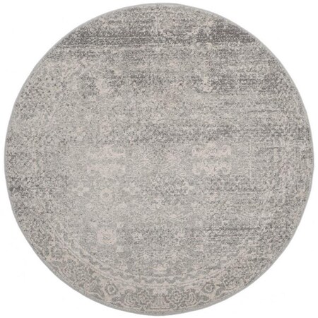 Safavieh 5 ft.-1 in. x 5 ft.-1 in. Round Evoke Power Loomed RugSilver & Ivory EVK270Z-5R